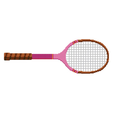 Translation missing: en.Pillow Size Vintage Racket- Pink Needlepoint Canvas