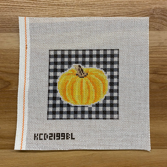 Pumpkin on Gingham Black
