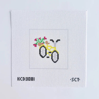 Translation missing: en.Yellow Bicycle Square Printed Canvas