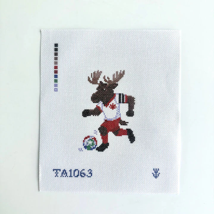 Moose Soccer Player Printed Canvas