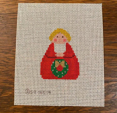 Translation missing: en.Red Angel with Green Wreath and Gold Bow