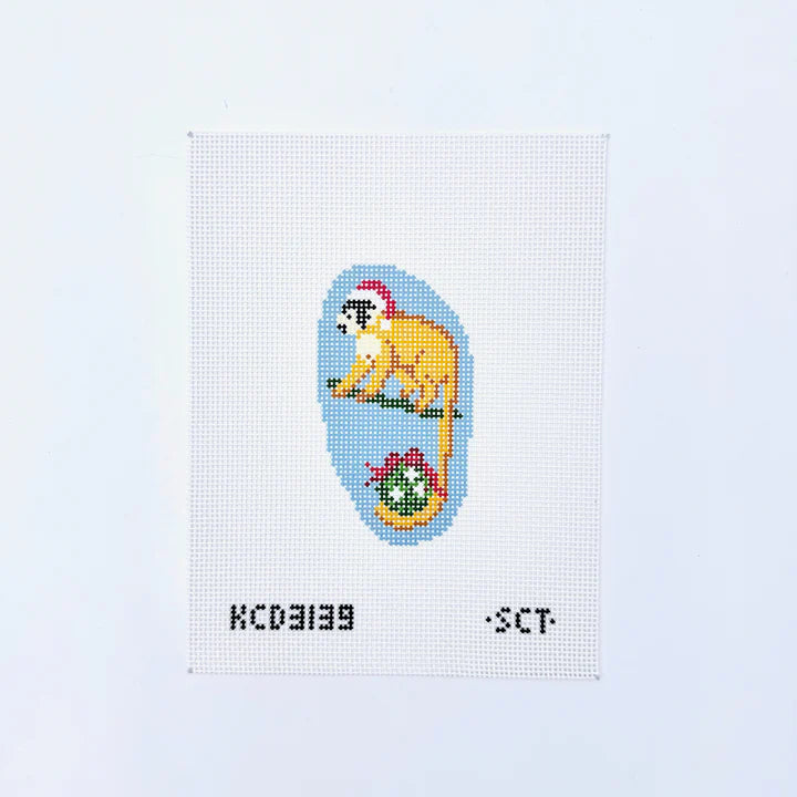 Holiday Squirrel Monkey Printed Canvas