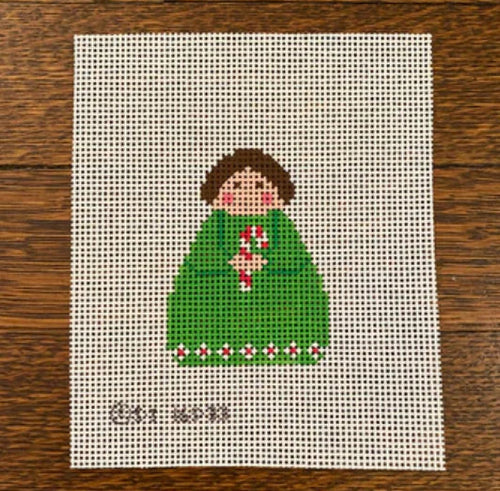 Green Angel with candy cane