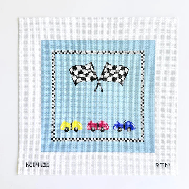 Race Cars and Racing Flags Pillow