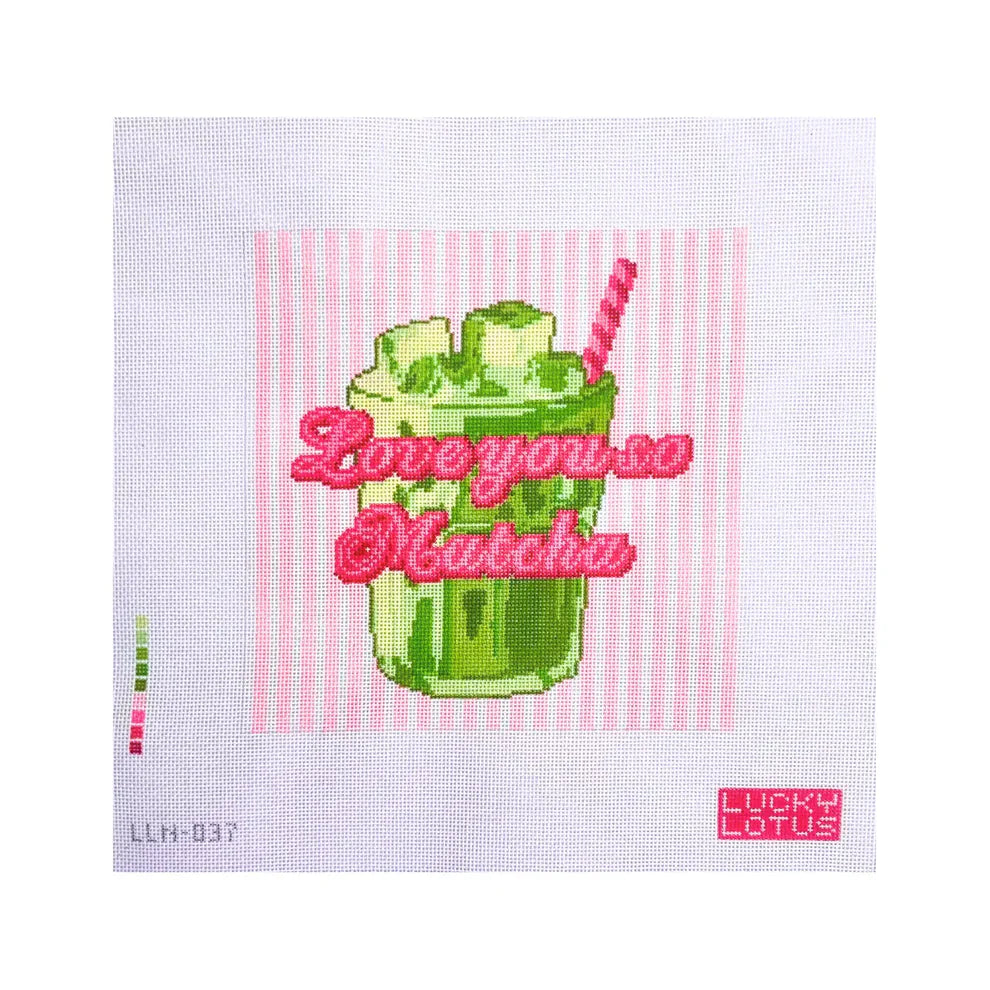 Love You So Matcha Needlepoint Canvas