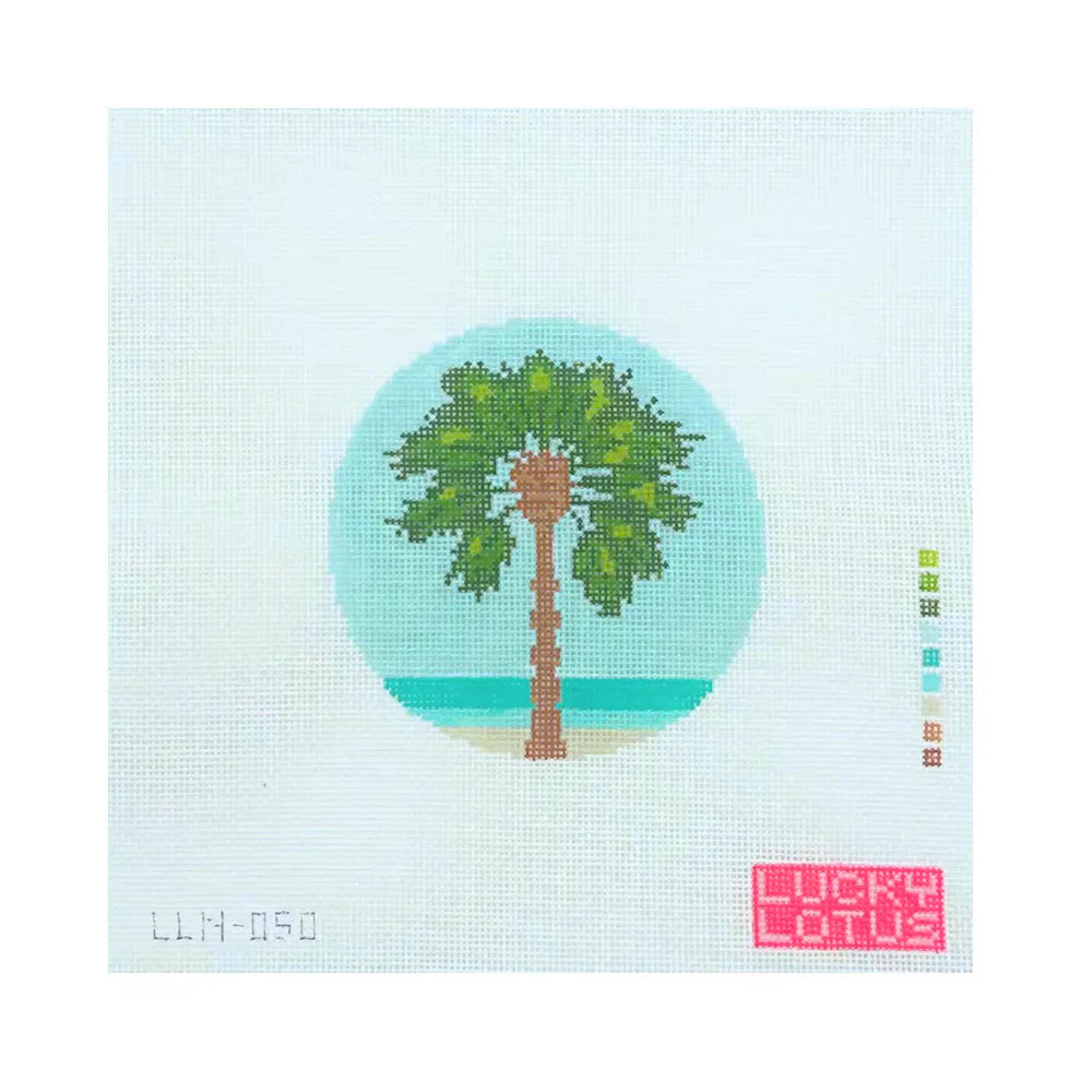 Palm Tree Printed Needlepoint Canvas