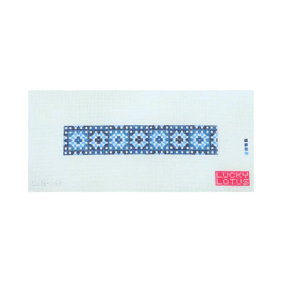 Granny Squares Blue Printed Needlepoint Canvas