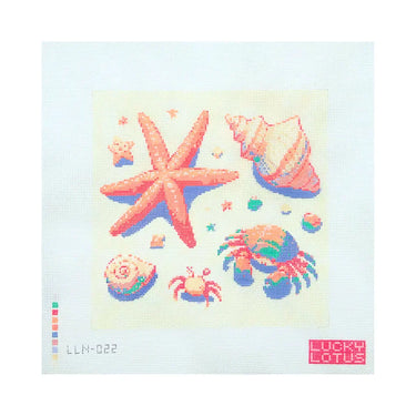 Translation missing: en.Seashells and Crabs Printed Needlepoint Canvas