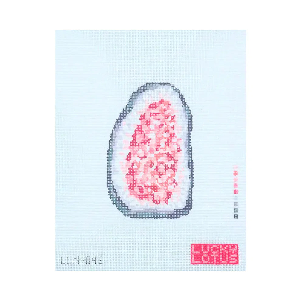 Rose Quartz Geode Needlepoint Canvas
