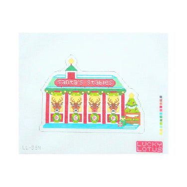 Translation missing: en.Santa's Stables Christmas Village Needlepoint Canvas