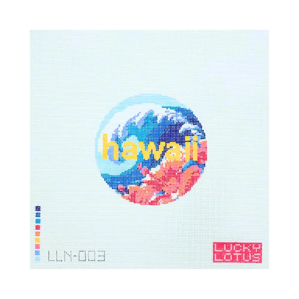50 States Round: Hawaii Needlepoint Canvas