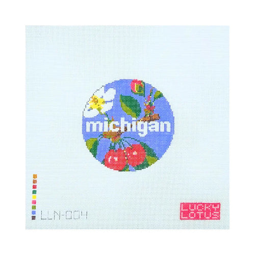 50 States Round: Michigan Needlepoint Canvas