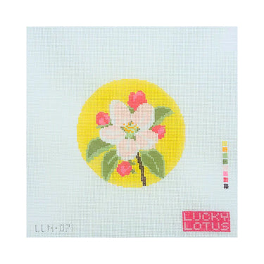 Translation missing: en.Flowers of America: Apple Blossom Arkansas &amp; Michigan Needlepoint Canvas