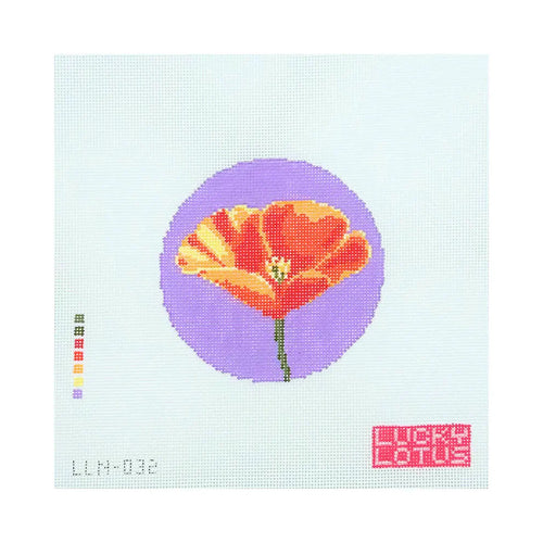 Flowers of America: Poppy California Needlepoint Canvas