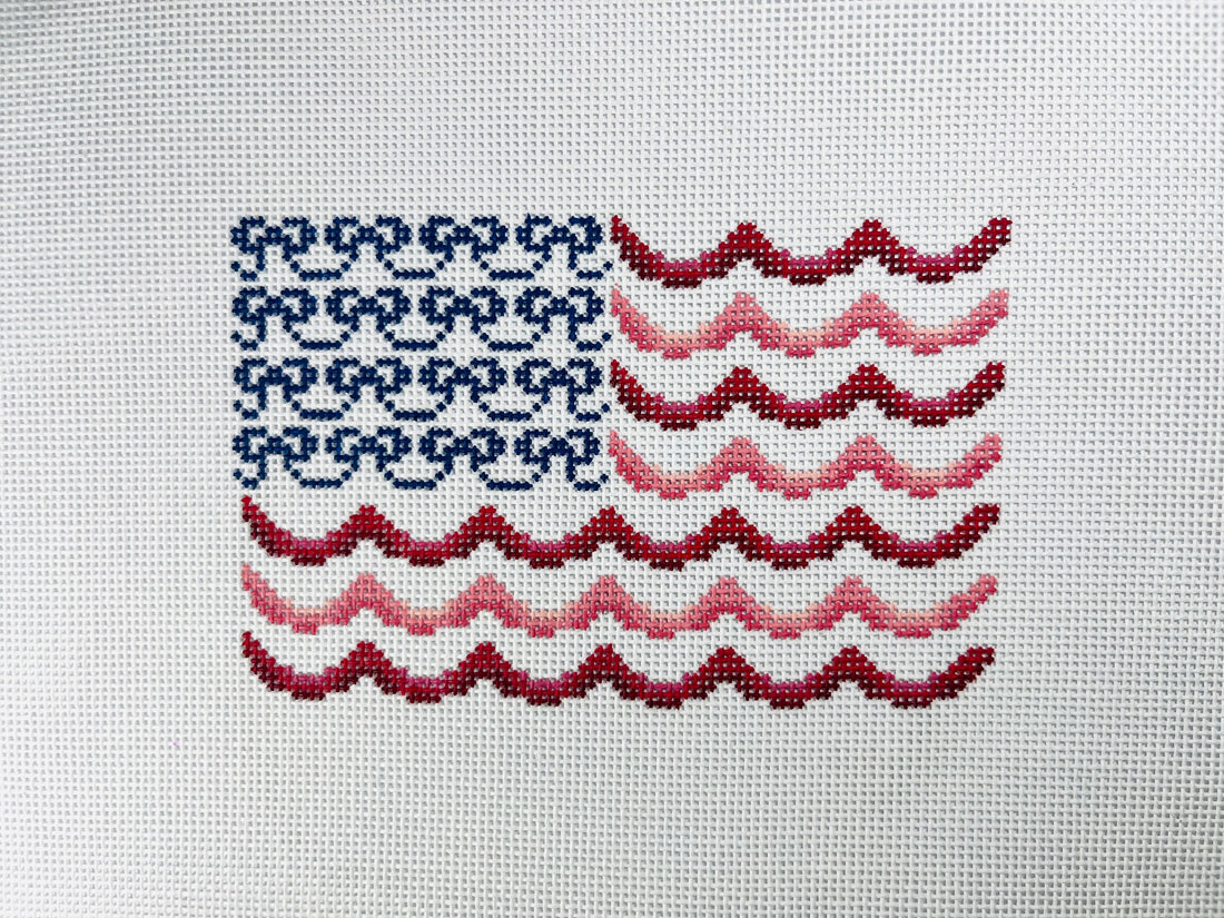 American Bow Flag Needlepoint Canvas