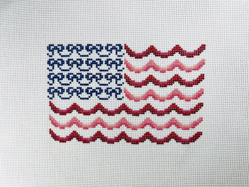 American Bow Flag Needlepoint Canvas