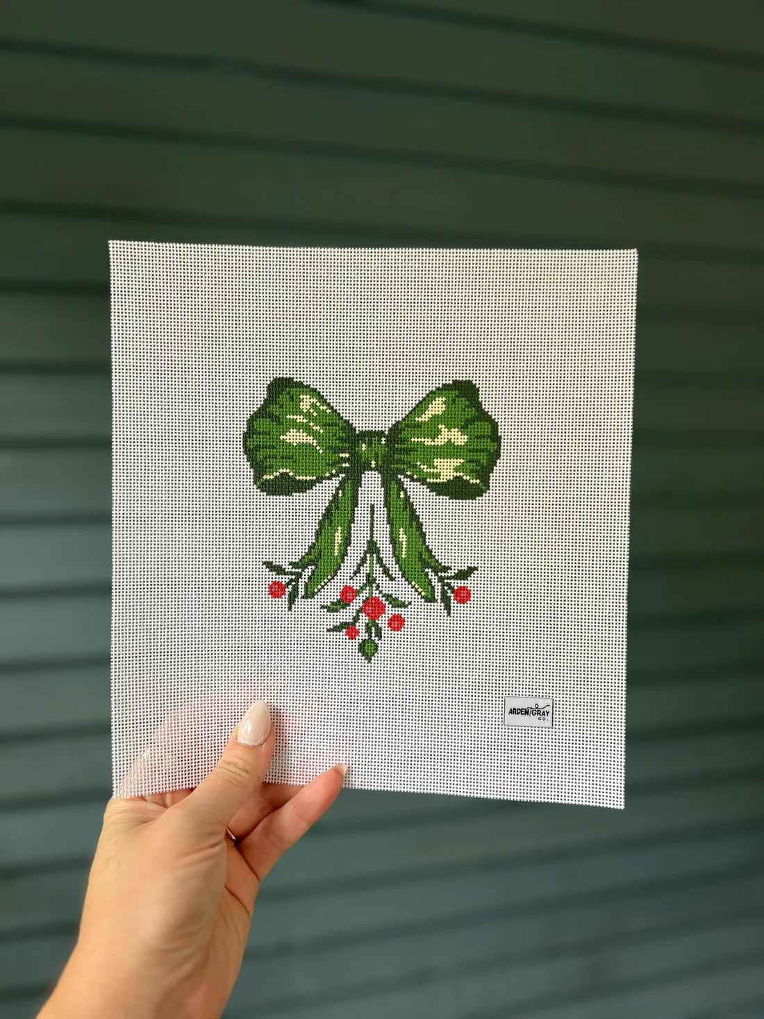 Holiday Bow Needlepoint Canvas