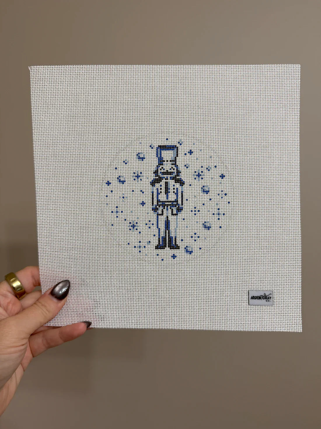 Toile Nutcracker Blue Needlepoint Canvas