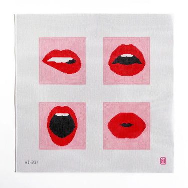 Translation missing: en.Red Lips Coaster Set Needlepoint Canvas