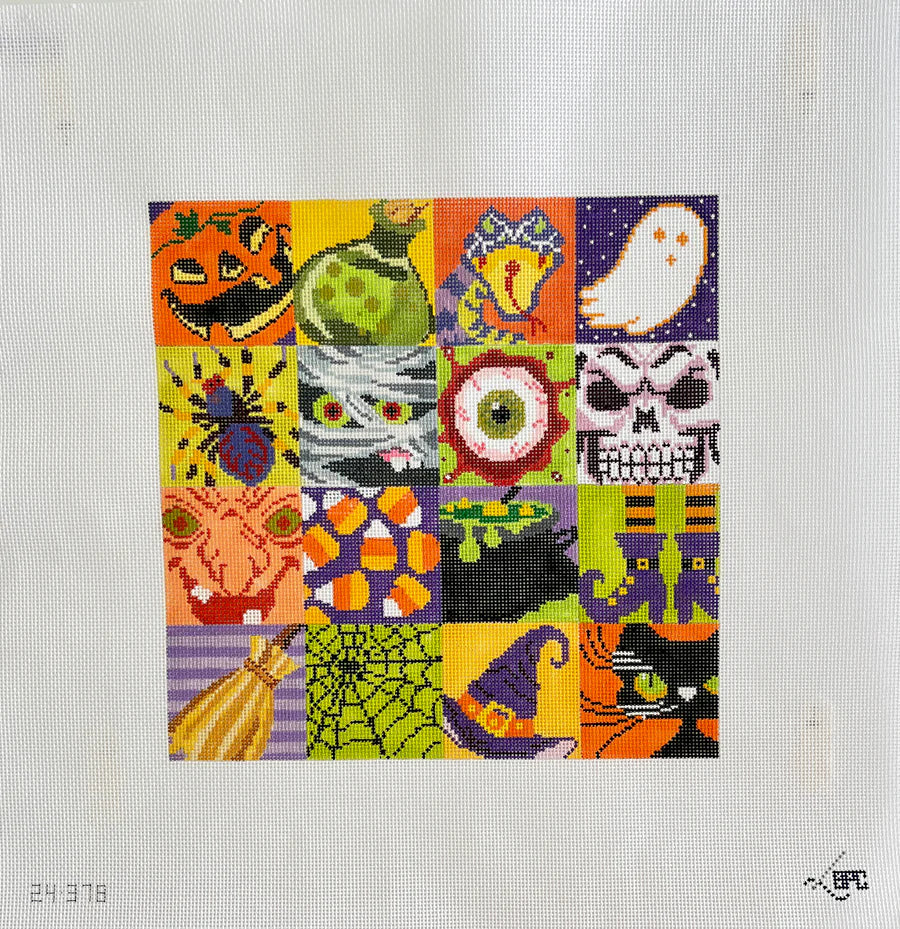 Halloween Squares Needlepoint Canvas