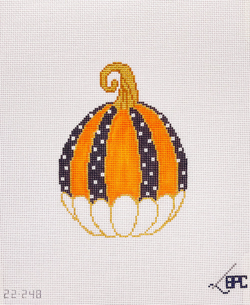Pumpkin Dot Needlepoint Canvas