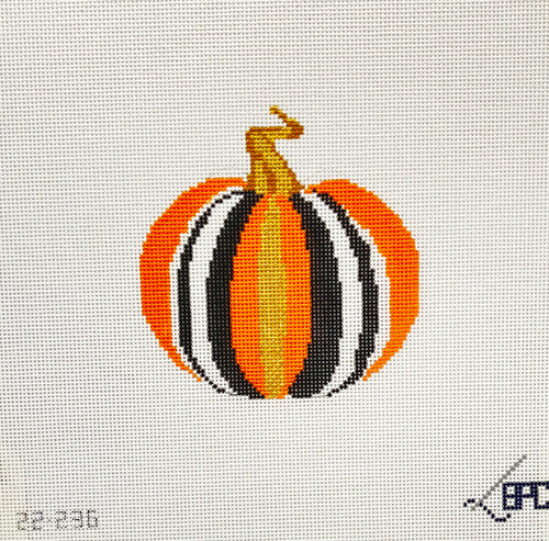 Pumpkin Stripe Needlepoint Canvas