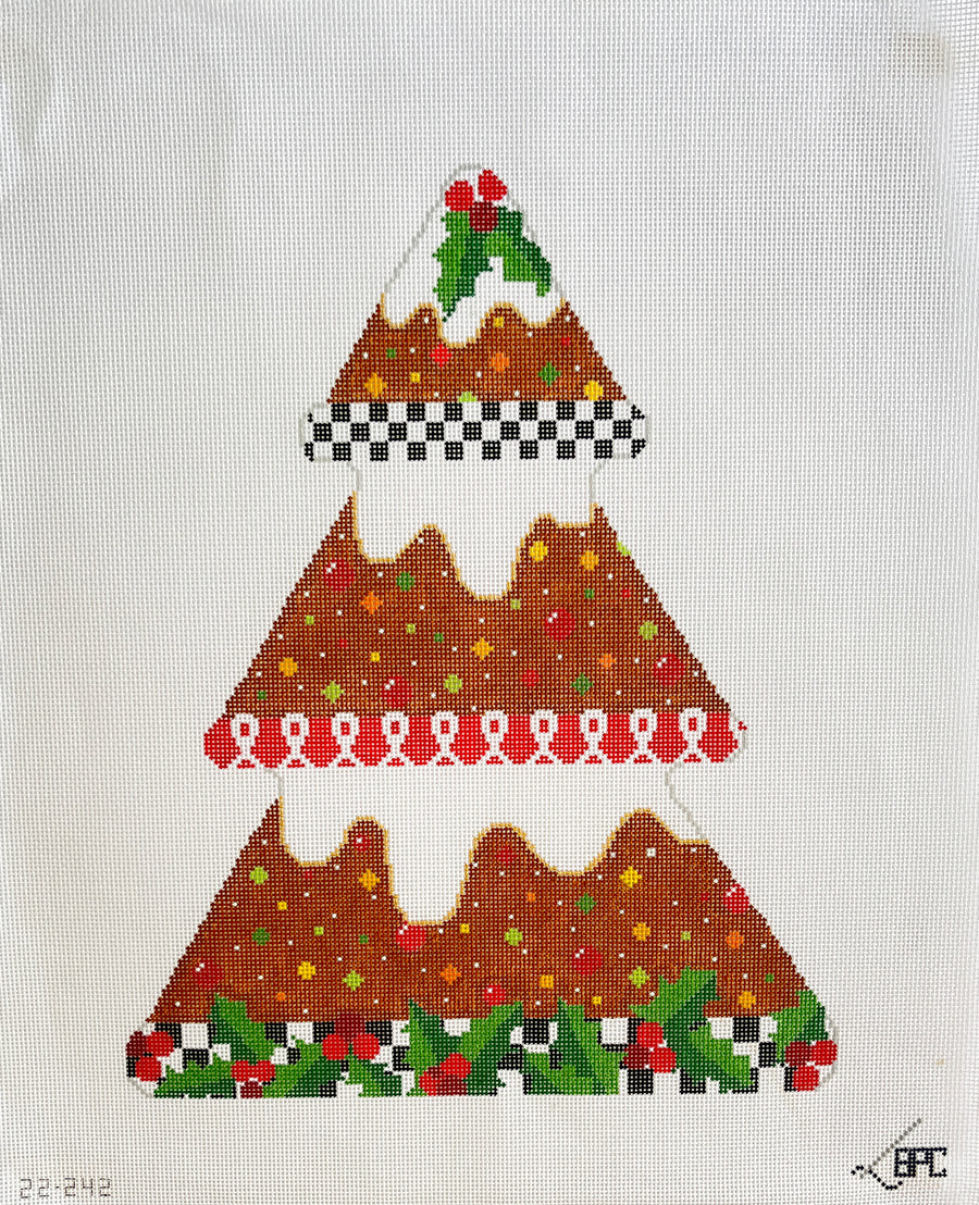 Holiday Fruitcake Tree Needlepoint Canvas