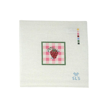 Translation missing: en.Strawberry &amp; Gingham Mini Pink Needlepoint Canvas