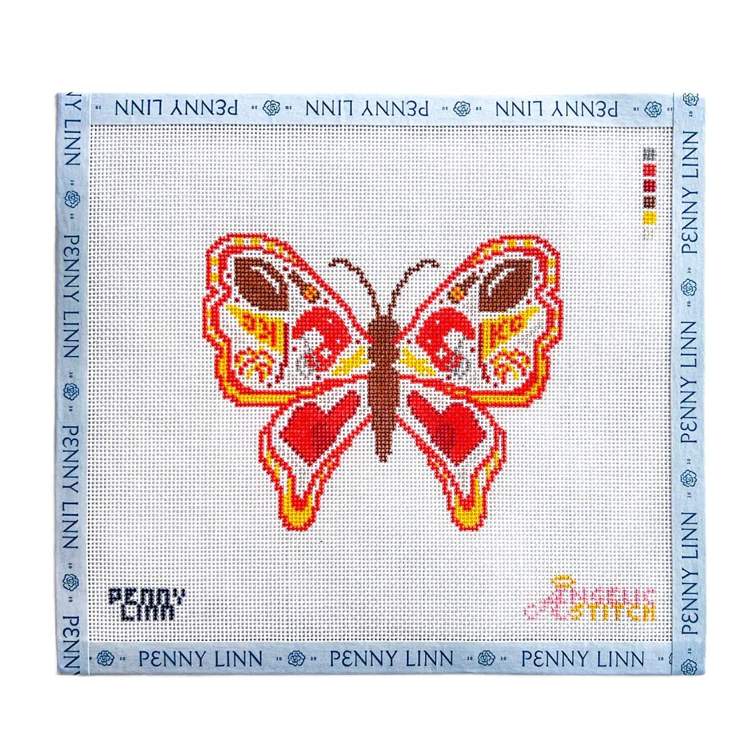 Kansas City Football Butterfly Needlepoint Canvas