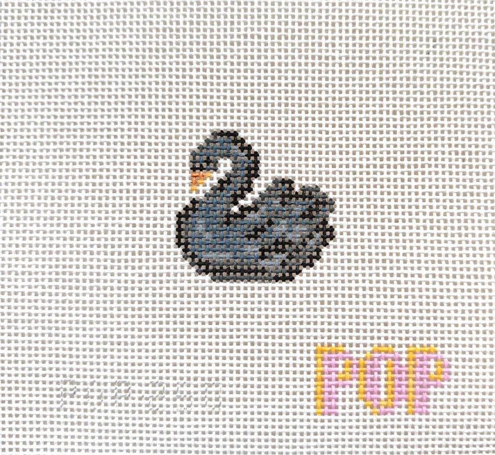 Mini Black Swan Needlepoint Canvas