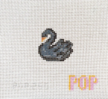 Translation missing: en.Mini Black Swan Needlepoint Canvas