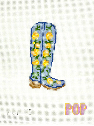 Translation missing: en.Yellow Rose Boot Needlepoint Canvas
