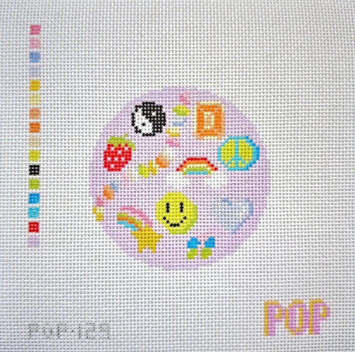 90s/00s Nostalgia Round Needlepoint Canvas