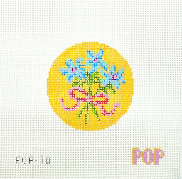 Translation missing: en.Floral Bouquet Round 3- Yellow Needlepoint Canvas