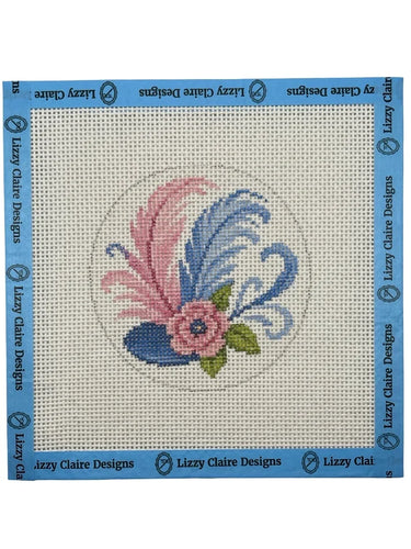 Translation missing: en.Fascinator- Feather Hat Needlepoint Canvas