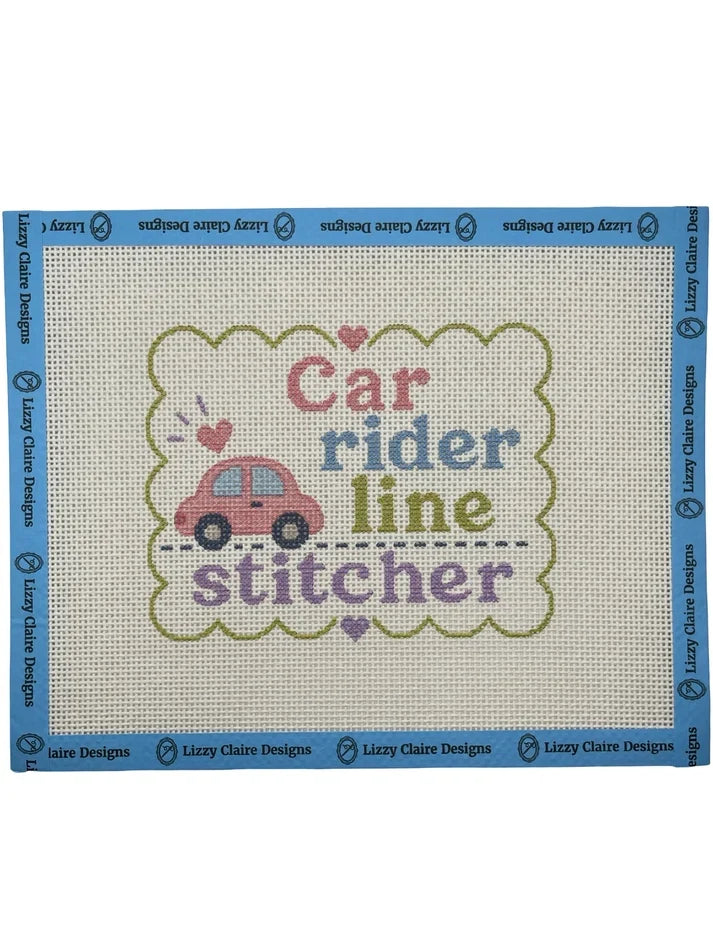 Car Rider Line Stitcher Needlepoint Canvas