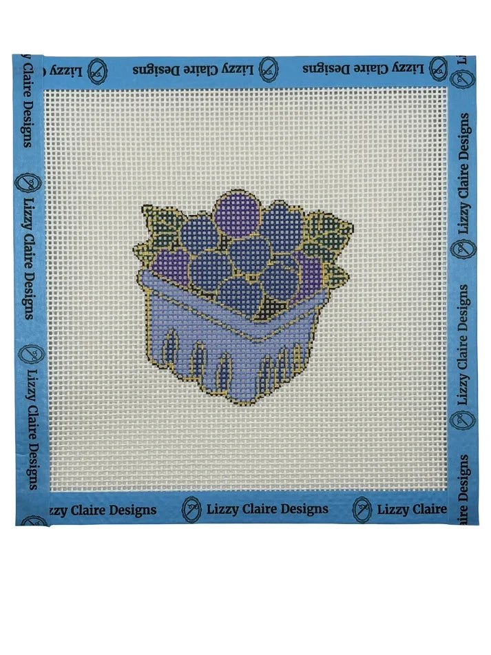 Blueberry Basket Needlepoint Canvas