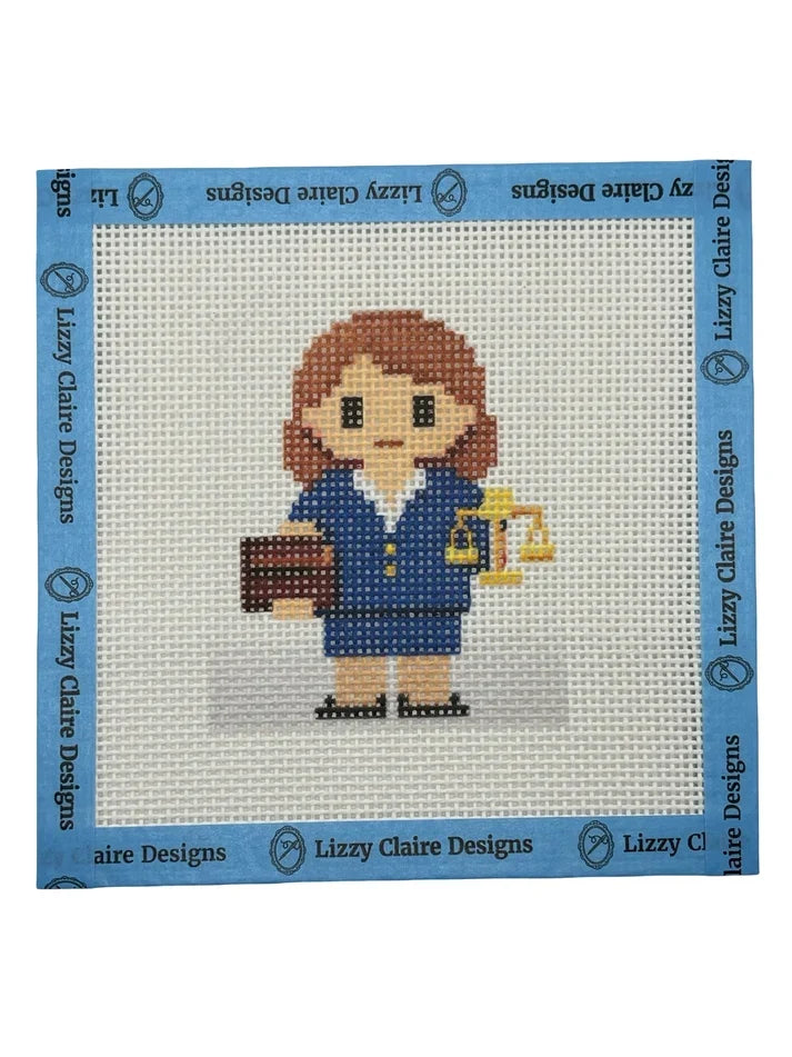 Lawyer Lizzy Claire Needlepoint Canvas