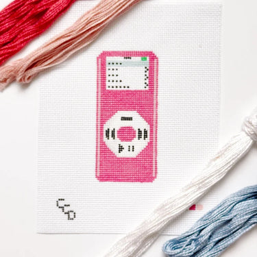 Translation missing: en.Y2K MP3 Player Pink Needlepoint Canvas