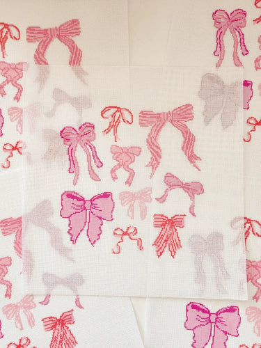 Translation missing: en.Coquette Bow 8" Pillow Design Needlepoint Canvas