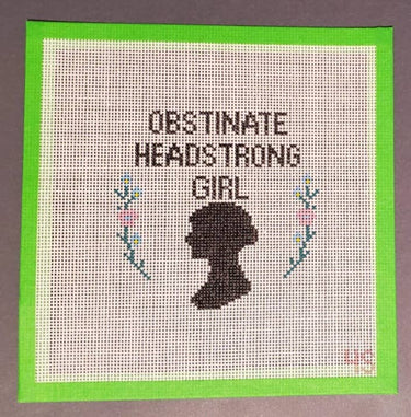 Translation missing: en.Pride Prejudice Obstinate Headstrong Girl Needlepoint Canvas
