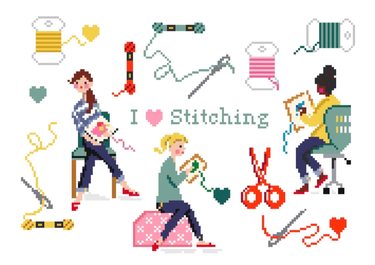 Translation missing: en.I Love Stitching Needlepoint Canvas