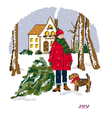 Translation missing: en.Cold Outside Needlepoint Canvas