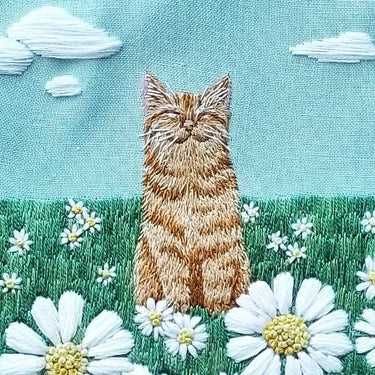 Translation missing: en.Happy Cat Embroidery Kit by Jessica Long