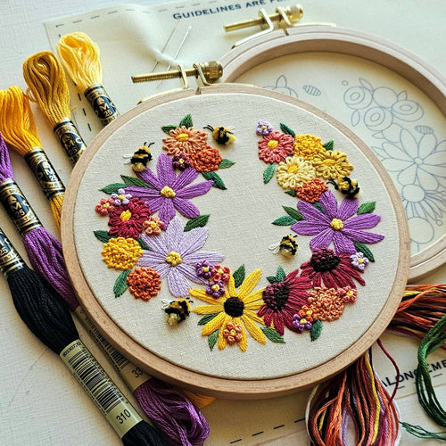 Bumblebee Bouquet Embroidery Kit by Jessica Long