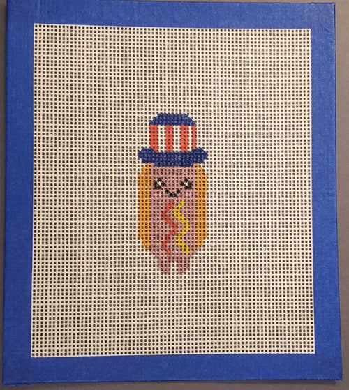 Hot Dog Americana Needlepoint Canvas