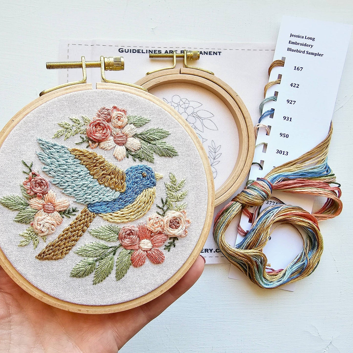 Bluebird Beginner Embroidery Kit by Jessica Long