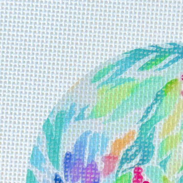Translation missing: en.Floral Round Ornament Needlepoint Canvas