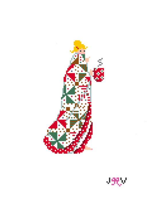 Quilt XMas Blonde Needlepoint Canvas