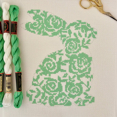 Translation missing: en.Spring Green Floral Easter Bunny Canvas by Mercy Bird